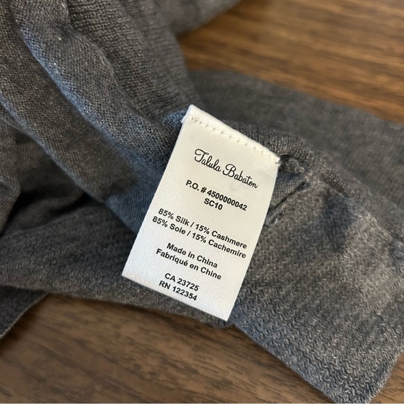 Talulah Babaton Silk Cashmere Cardigan Grey Open Front Long Sleeve Sweater - Picture 6 of 11